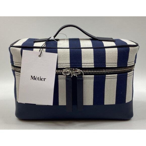 Westman-Atelier by Metier Navy Stripe Makeup Train Case - New with tags - Picture 1 of 6
